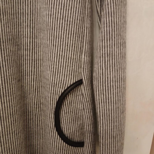 Attrattivo striped knit dress with faux leather details and bow, like new