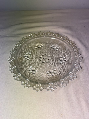 Vintage γυάλινο πιάτο Masserini Barocco μεταχειρισμένο, ιταλικό design 60-70s