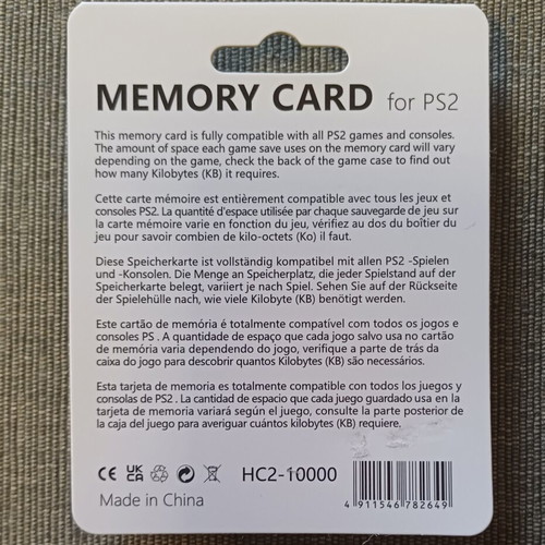 Memory Card 8MB for PlayStation 2 sealed, new