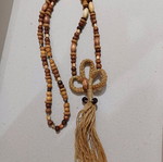 Necklace with wooden beads used