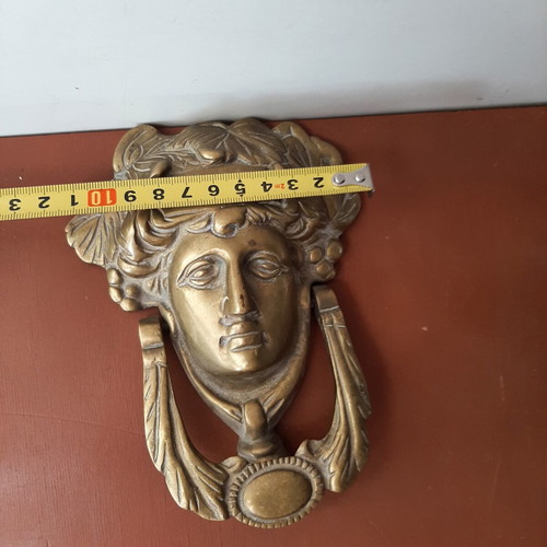 Bronze door knocker with Dionysus design, like new