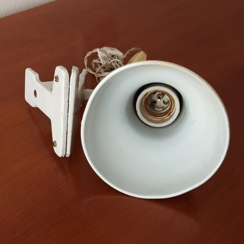 Retro vintage desk lamp with clip used, white