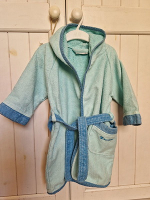Champion baby bathrobe used, turquoise, 12 months