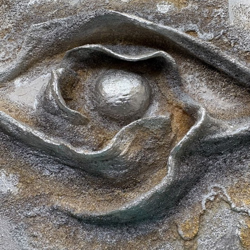 Eye of Zeus artwork new, mixed media relief 30x30cm by Nina Aspeta