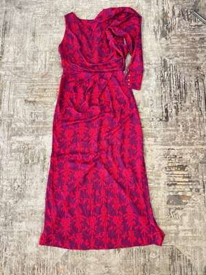Karavan maxi dress one shoulder size S used, satin pink purple
