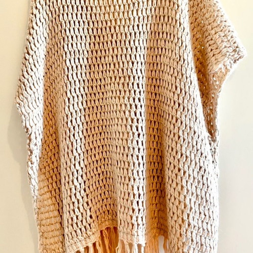 Top Shop knitted poncho unused, pink salmon