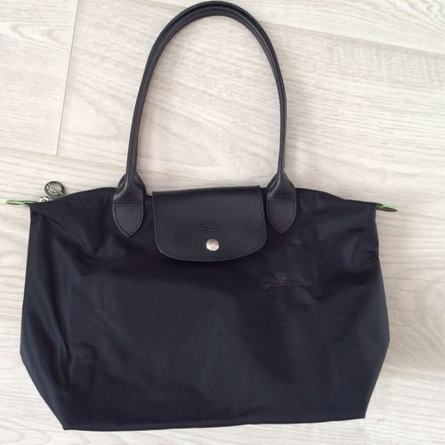 Longchamp Le Pliage One M tote bag black used, canvas 40x27 cm