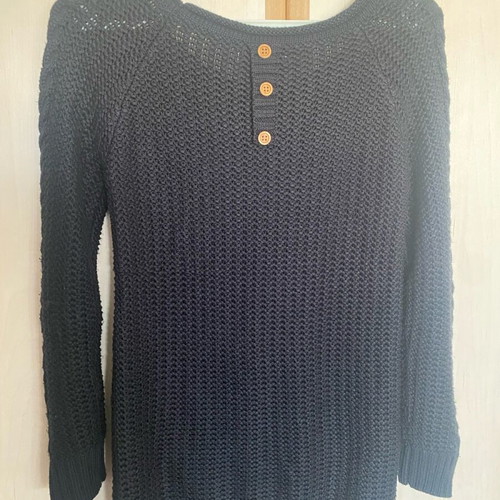 Black knitted blouse dress with buttons at back like new