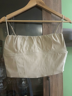 Zara beige crop top new M-L corset with buttons and zipper