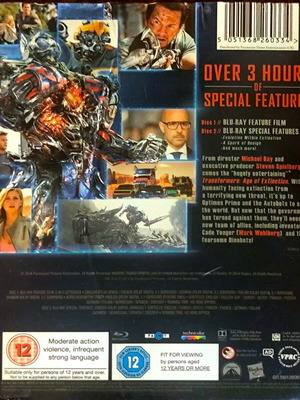 Transformers Age of Extinction Blu-Ray μεταχειρισμένο, αγγλικοί υπότιτλοι, διπλός δίσκος