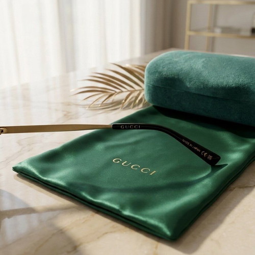 Gucci sunglasses used, beige and gold