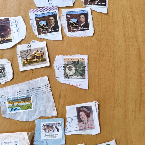 Stamps used, pack of 40, from Australia, England, Liberia
