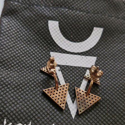 Katerina Vassou earrings silver 925 with black crystals used