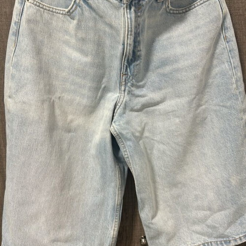 Pull & Bear high waist turquoise denim shorts