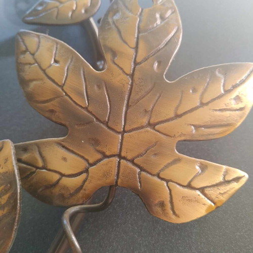 Metal wreath like new with leaves, 50 cm diameter