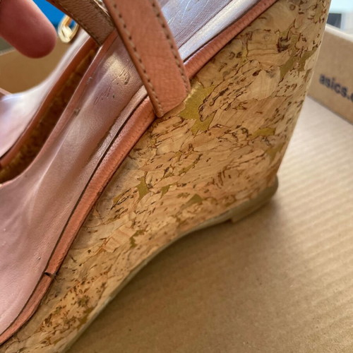 Chaniotakis leather platform sandals, pink, size 37