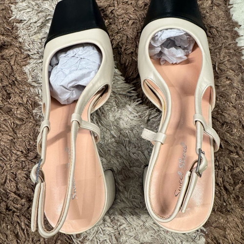 Women’s platform sandals new, size 40, black and beige