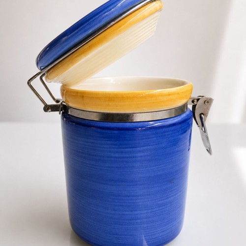 Storage Vase with Airtight Closure, Handmade Color, Like New