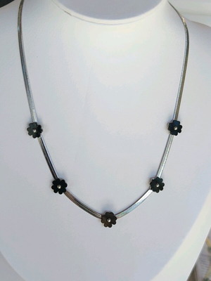 Steel Necklace New Black and Silver