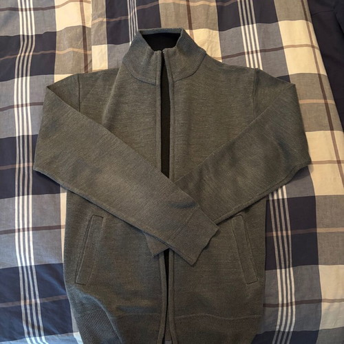 Gray cardigan used, size large