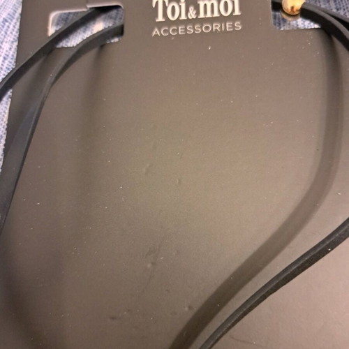 Toi & Moi necklace made of steel and leather new, gold color