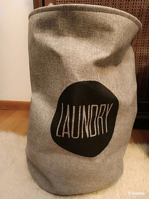 Υφασμάτινο καλάθι απλύτων σαν καινούργιο με σκοινάκι