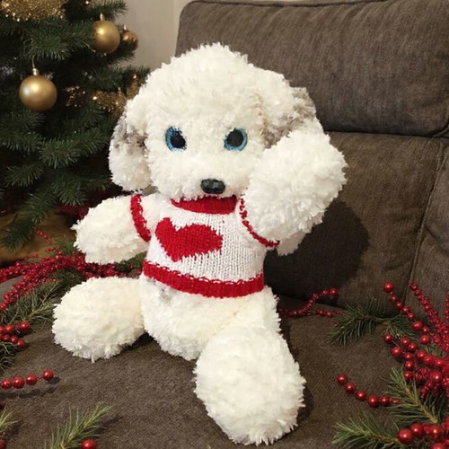 Handmade crocheted puppy new with movable limbs and gift keychain