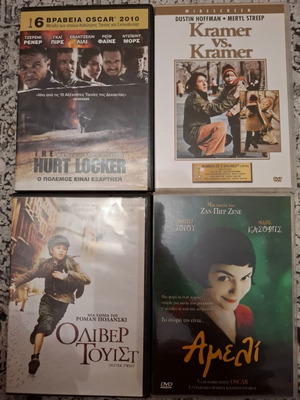 DVD set of 4 movies Ameli, Oliver Twist, Kramer vs Kramer, The Hurt Locker like new