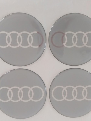 Audi silicone wheel stickers 75 mm new, gray