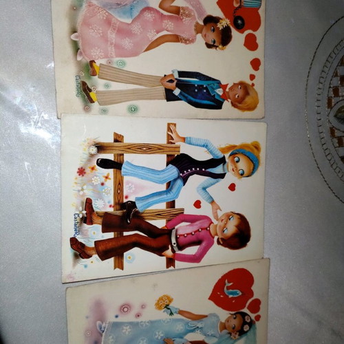 Vintage love cards new, pack of 3 pieces