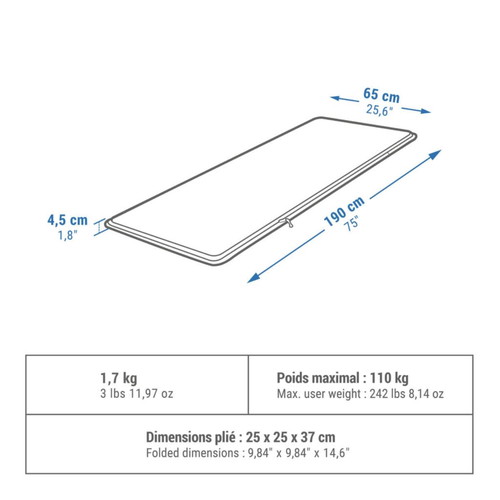 Quechua Comfort inflatable camping mattress like new