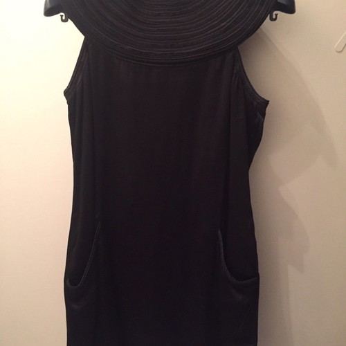 Emporio Armani Satin Dress Black Very Impressive Small Super Mini Neckline Cleopatra