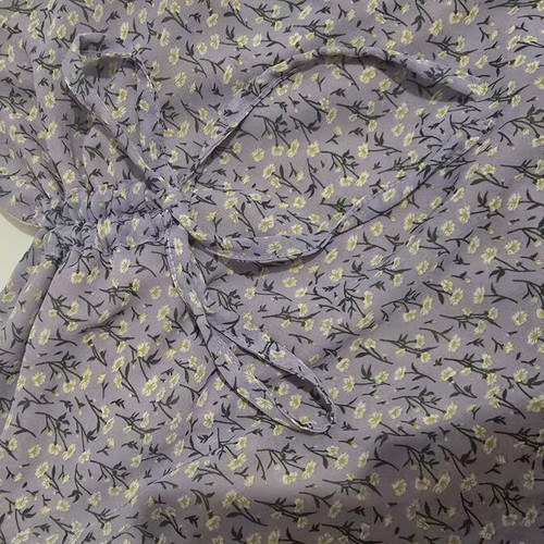 Lilac maxi dress with floral print and thin straps, size M
