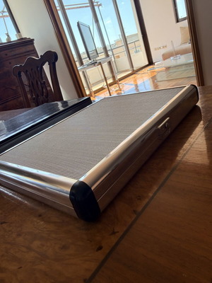 Seafarim Ionian S.A. vintage backgammon set in aluminum case