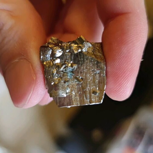 Pyrite gold color with characteristic shape new collection specimen