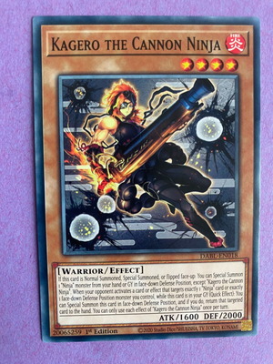 Kagero the Cannon Ninja Yu-Gi-Oh card like new