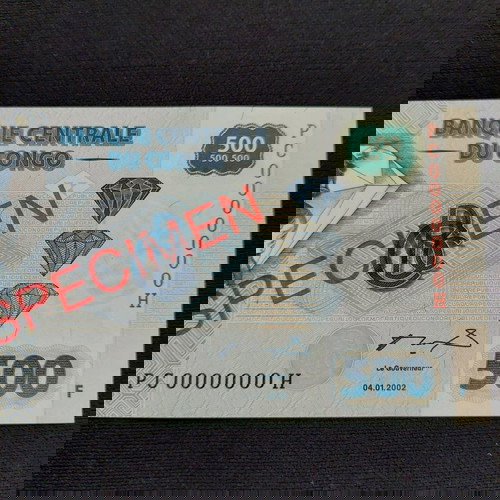 SPECIMEN. CONGO 500 FRANCS.