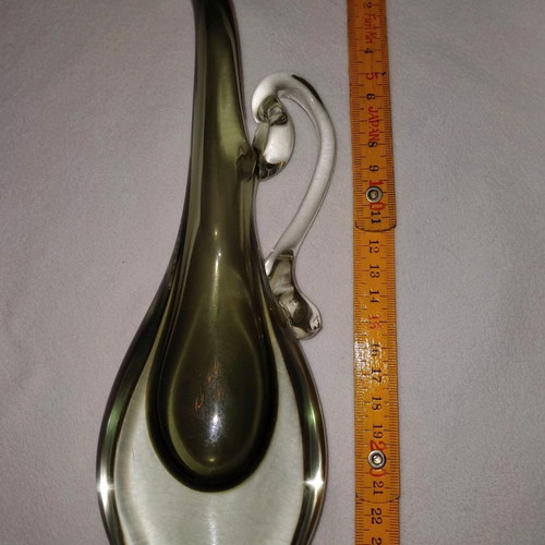 Murano decorative pitcher used, gray flower vase