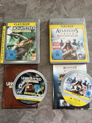 Uncharted Drake's Fortune and Assassin's Creed Brotherhood PS3 used