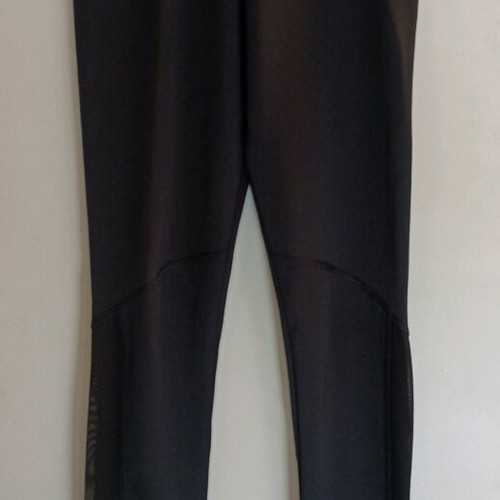 Leggings new with side mesh panels, black, size S