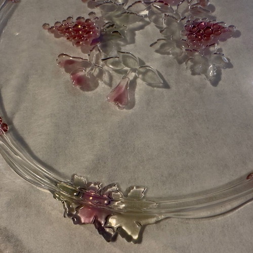 WALTHERCYSTAL fruit bowl new, pressed glass decorative