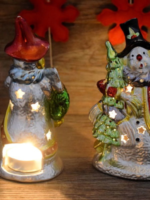 Christmas porcelain candle holders for tealights new