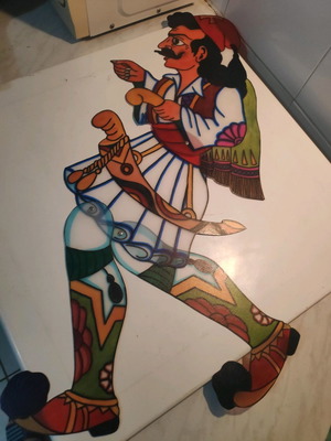 Karagiozis shadow theater figure Kapetan Kissas new, 85cm
