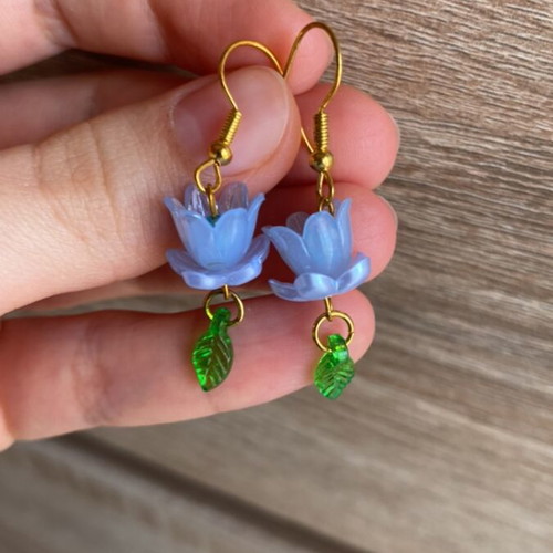 Handmade earrings blue inspired by Barbie Fairytopia