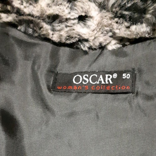 Oscar faux fur short jacket used, gray, size 50 (L)