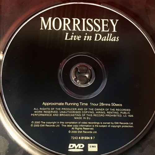 Morrissey Live in Dallas DVD used, rock