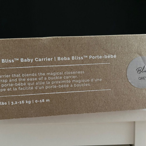Boba Bliss Baby Carrier in Gray New