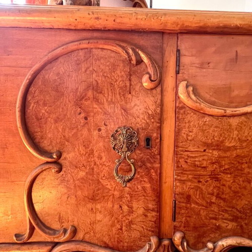 Bedroom vanity used with mirror and walnut cabinets