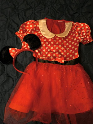 Minnie Mouse costume for girls 2-4 years, used