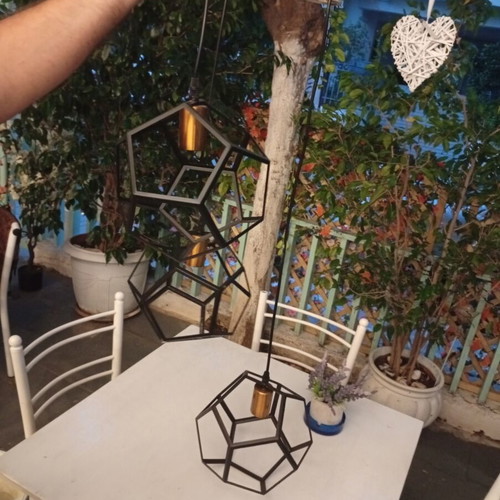 Three-light metal ceiling lamp